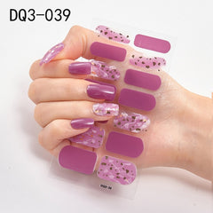 14pcs/sheet Glitter Gradient Color Nail Stickers