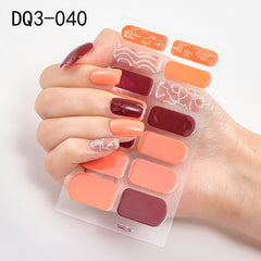 14pcs/sheet Glitter Gradient Color Nail Stickers