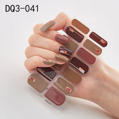 14pcs/sheet Glitter Gradient Color Nail Stickers