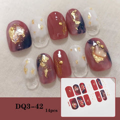 14pcs/sheet Glitter Gradient Color Nail Stickers