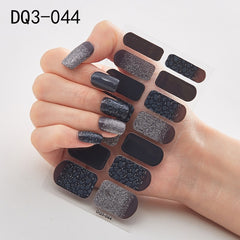 14pcs/sheet Glitter Gradient Color Nail Stickers