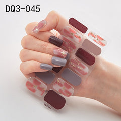 14pcs/sheet Glitter Gradient Color Nail Stickers