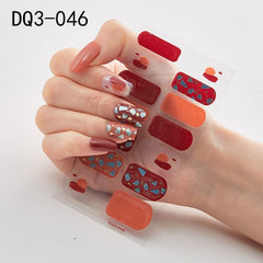 14pcs/sheet Glitter Gradient Color Nail Stickers