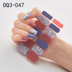 14pcs/sheet Glitter Gradient Color Nail Stickers