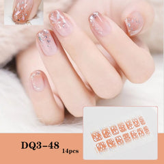 14pcs/sheet Glitter Gradient Color Nail Stickers