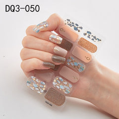 14pcs/sheet Glitter Gradient Color Nail Stickers