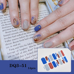 14pcs/sheet Glitter Gradient Color Nail Stickers