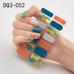 14pcs/sheet Glitter Gradient Color Nail Stickers