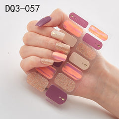 14pcs/sheet Glitter Gradient Color Nail Stickers