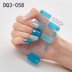 14pcs/sheet Glitter Gradient Color Nail Stickers