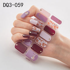 14pcs/sheet Glitter Gradient Color Nail Stickers