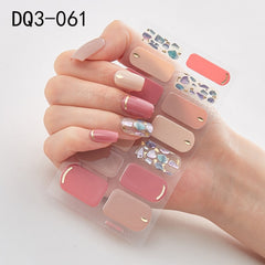 14pcs/sheet Glitter Gradient Color Nail Stickers