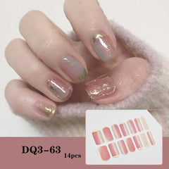 14pcs/sheet Glitter Gradient Color Nail Stickers