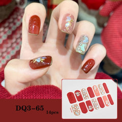 14pcs/sheet Glitter Gradient Color Nail Stickers