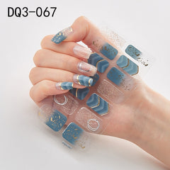 14pcs/sheet Glitter Gradient Color Nail Stickers