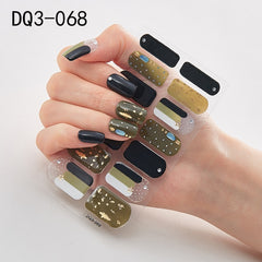 14pcs/sheet Glitter Gradient Color Nail Stickers