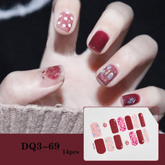 14pcs/sheet Glitter Gradient Color Nail Stickers