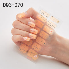 14pcs/sheet Glitter Gradient Color Nail Stickers