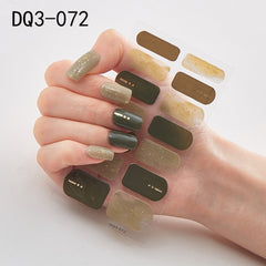 14pcs/sheet Glitter Gradient Color Nail Stickers