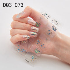 14pcs/sheet Glitter Gradient Color Nail Stickers