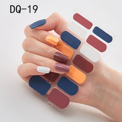 14pcs/sheet Glitter Gradient Color Nail Stickers