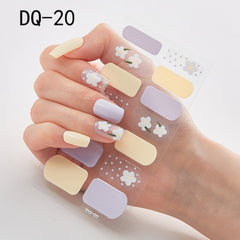 14pcs/sheet Glitter Gradient Color Nail Stickers