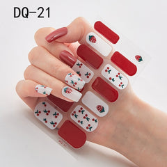 14pcs/sheet Glitter Gradient Color Nail Stickers