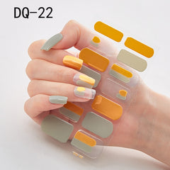 14pcs/sheet Glitter Gradient Color Nail Stickers