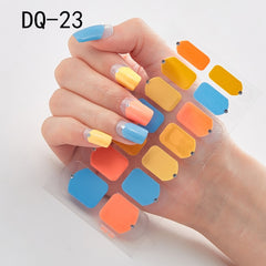 14pcs/sheet Glitter Gradient Color Nail Stickers