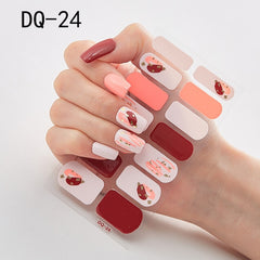 14pcs/sheet Glitter Gradient Color Nail Stickers