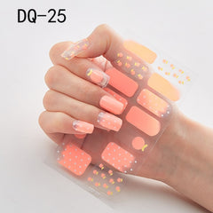 14pcs/sheet Glitter Gradient Color Nail Stickers