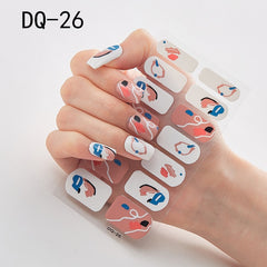 14pcs/sheet Glitter Gradient Color Nail Stickers