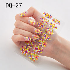 14pcs/sheet Glitter Gradient Color Nail Stickers