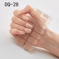 14pcs/sheet Glitter Gradient Color Nail Stickers