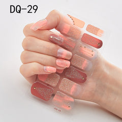 14pcs/sheet Glitter Gradient Color Nail Stickers