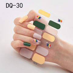 14pcs/sheet Glitter Gradient Color Nail Stickers