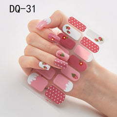 14pcs/sheet Glitter Gradient Color Nail Stickers