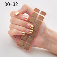 14pcs/sheet Glitter Gradient Color Nail Stickers