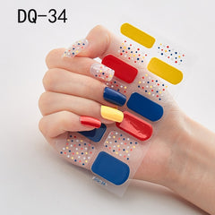 14pcs/sheet Glitter Gradient Color Nail Stickers