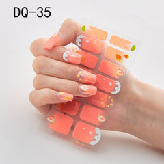 14pcs/sheet Glitter Gradient Color Nail Stickers