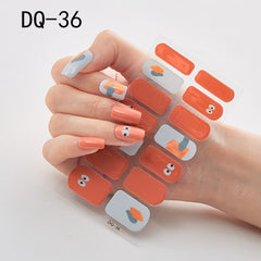 14pcs/sheet Glitter Gradient Color Nail Stickers