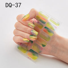 14pcs/sheet Glitter Gradient Color Nail Stickers