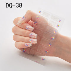 14pcs/sheet Glitter Gradient Color Nail Stickers