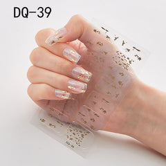 14pcs/sheet Glitter Gradient Color Nail Stickers