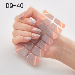 14pcs/sheet Glitter Gradient Color Nail Stickers