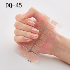 14pcs/sheet Glitter Gradient Color Nail Stickers