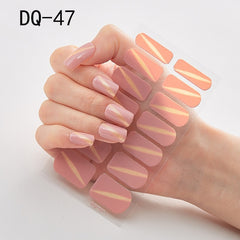 14pcs/sheet Glitter Gradient Color Nail Stickers