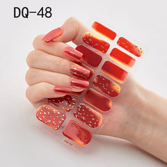 14pcs/sheet Glitter Gradient Color Nail Stickers