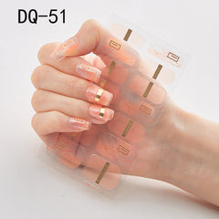 14pcs/sheet Glitter Gradient Color Nail Stickers