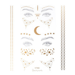 Gold Face Temporary Tattoo